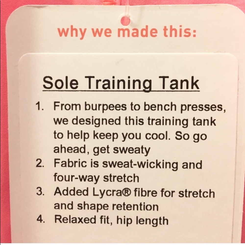 LULULEMON SZ 10 SOLE TRAINING TANK BNWT - Picture 9 of 9
